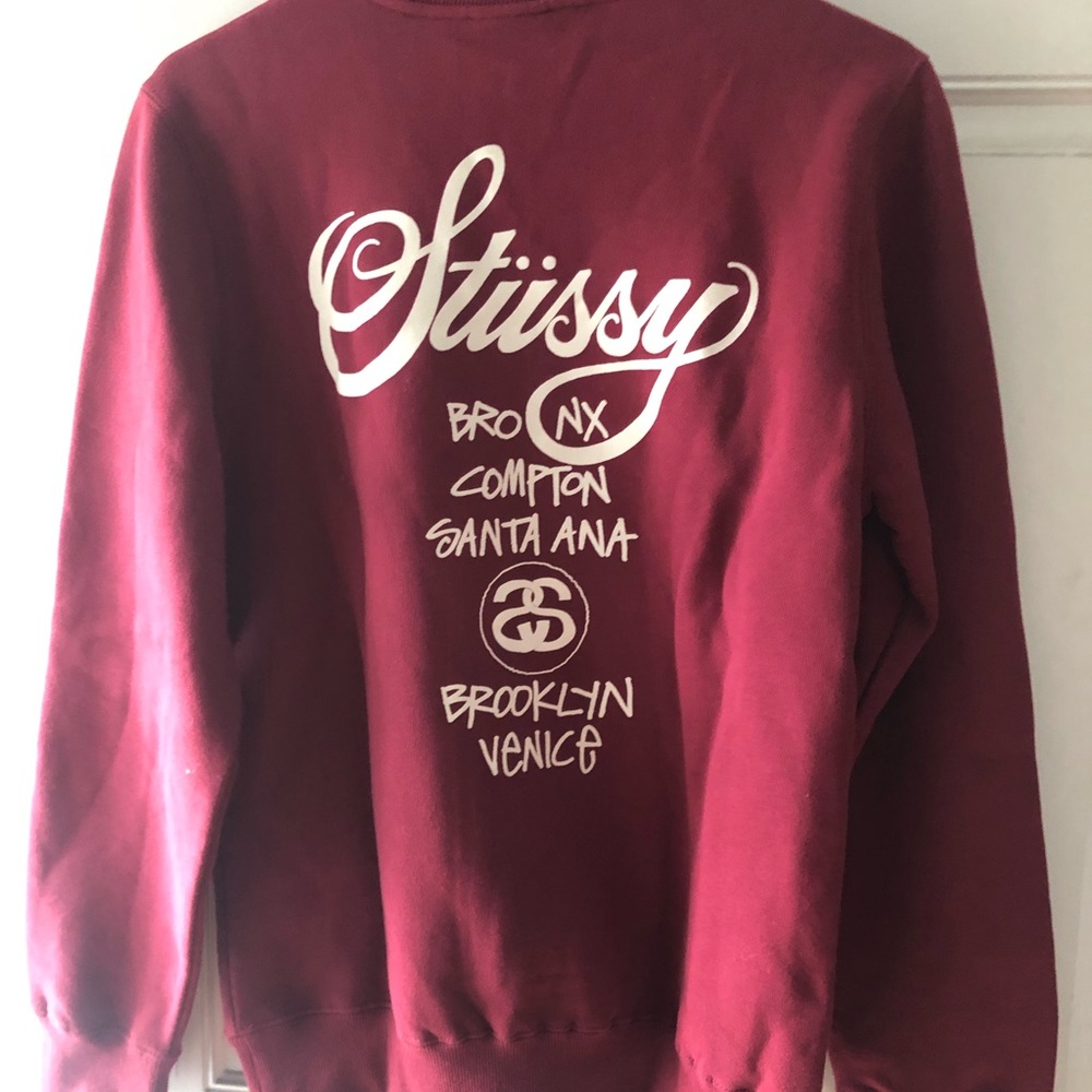 Stussy burgundy sweatshirt